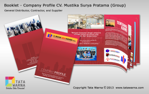 Desain Company Profile - Booklet - General Distributor, Contractor, and Supplier - CV. Mustika Surya Pratama - Tata Warna - 0341 575775